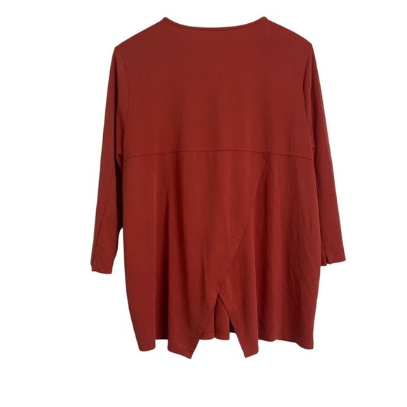 Soft Surroundings Nadia Zipper Tunic Orange Rust Modal Split Back Minimalist XL - Picture 7 of 13